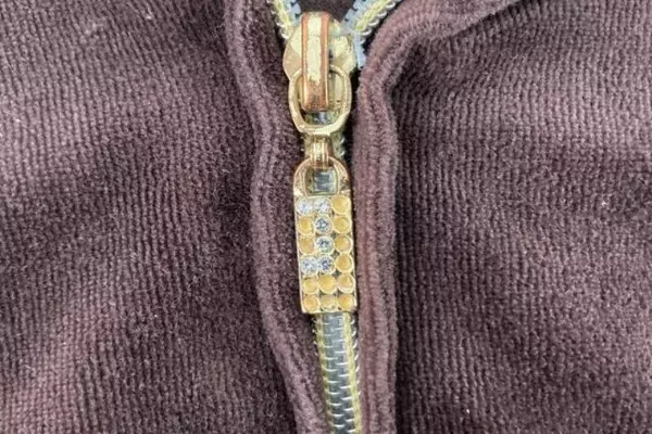 French Laundry Brown Velvet Track Jacket Women's Plus Size 18 20 Zip Up Rose