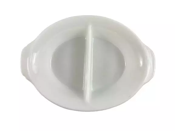 Vintage Fire King 468 White Milk Glass Divided Casserole Dish USA 12"