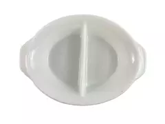 Vintage Fire King 468 White Milk Glass Divided Casserole Dish USA 12"