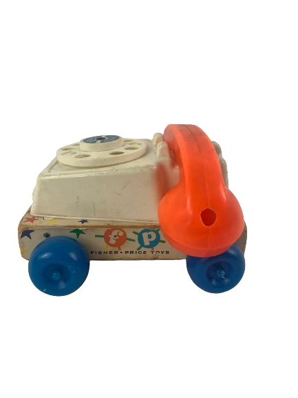 1961 Vintage Fisher Price Chatter Telephone Pull Toy #747 Pre-Owned