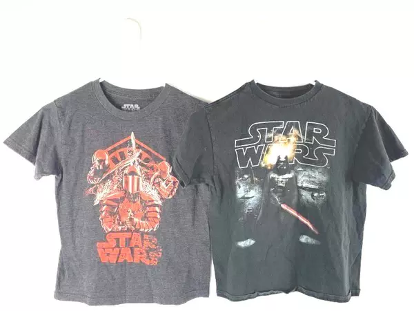 Lot of Star Wars Collectibles Cup Pillowcase & 2 Boys' T-Shirts Sz Sm/8-10