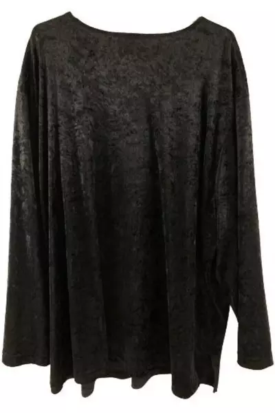 Vintage Teddi Women's Plus Size 3X Black Velvet Track Jacket Zip Up