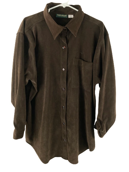 Vtg Harve Benard Brown Suede Button-Up Jacket Women's 2X Good Condition