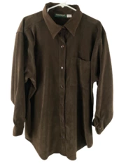 Vtg Harve Benard Brown Suede Button-Up Jacket Women's 2X Good Condition