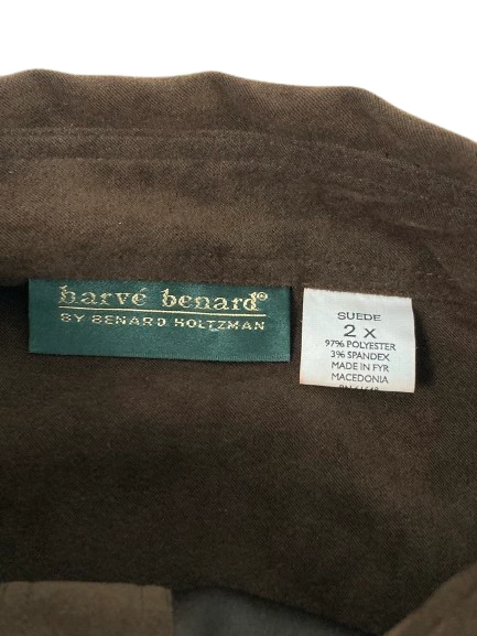 Vtg Harve Benard Brown Suede Button-Up Jacket Women's 2X Good Condition