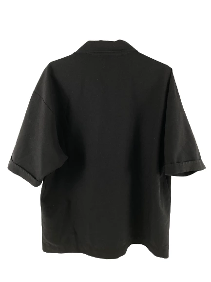 Vintage Axle Men's Medium Black Flames Shirt 90s Y2K Short Sleeve