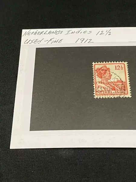 1912 Netherlands Indies 12 1/2 Postage Stamp - Used Fine Condition