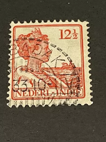 1912 Netherlands Indies 12 1/2 Postage Stamp - Used Fine Condition