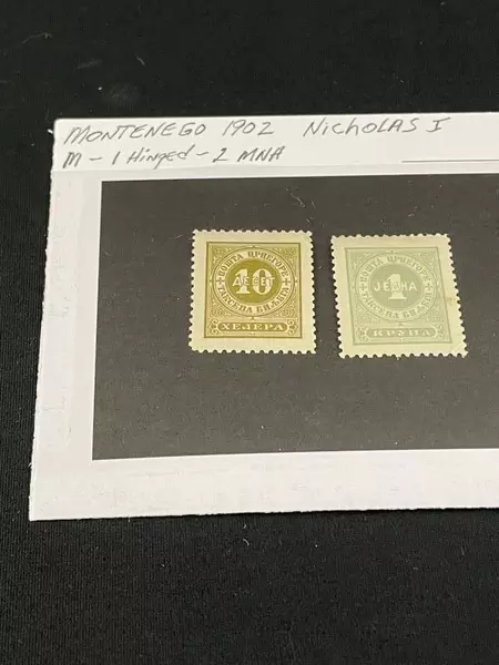 Mint 1902 Montenegro Stamps Lot of 3 Nicholas I - 1 Hinged & 2 MNH