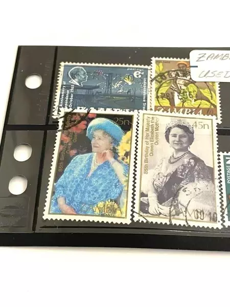 Lot of 10 Used Zambia Stamps 1960s Queen Elizabeth Fine to Very Fine Collectors