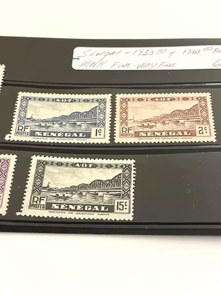 Lot of 6 Mint Senegal Stamps 1930s & 1960s - Fine/Very Fine Collectibles
