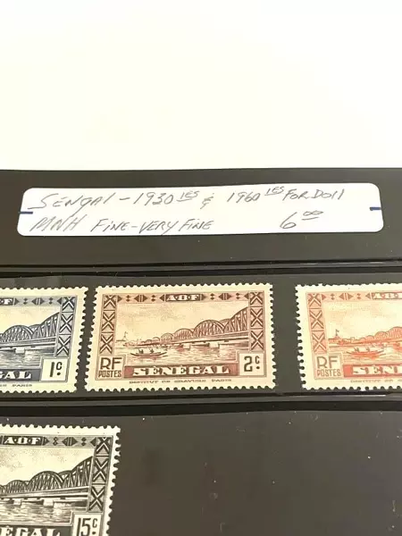 Lot of 6 Mint Senegal Stamps 1930s & 1960s - Fine/Very Fine Collectibles