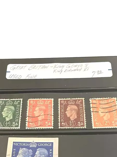 Lot of 8 Used Great Britain Stamps - Edward VI & George V Collection