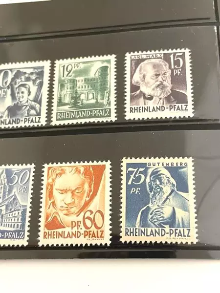 Lot of 15 Mint Fine 1947 Rheinland Postage Stamps for Collectors