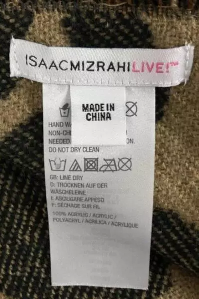 Lot of 2 Isaac Mizrahi Women's Scarves Black Tan Animal Print Fringe Knit