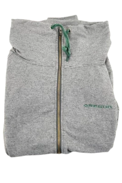 Colosseum Oregon Ducks Women's M Full Zip Jacket Blue White Stripes EUC