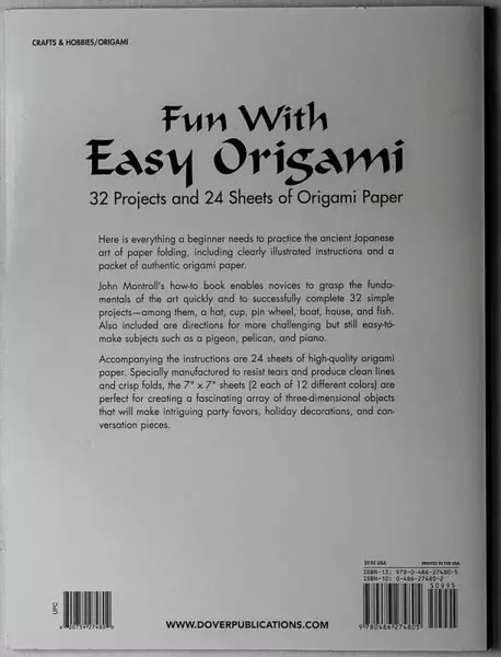 Vintage Fun with Easy Origami by John Montroll Dover 1992 Paperback Book