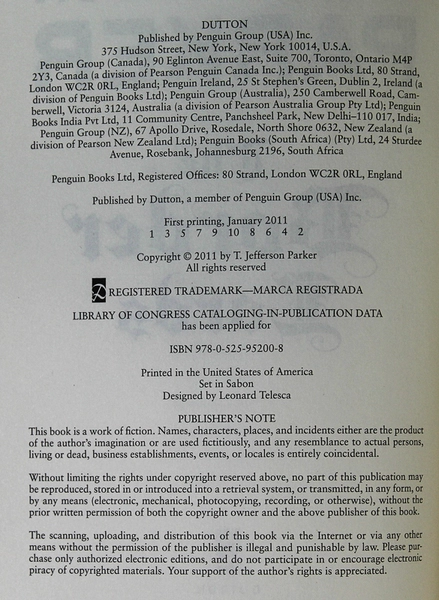 The Border Lords by T. Jefferson Parker 2011 Hardcover - Good Condition