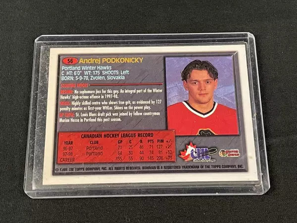 Lot of 1998 Bowman WHL Autographed Rookie Cards - Andrej Podkonicky