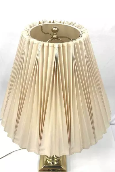 Vintage Black Gold Goose Handle Table Lamp with Shade Needs Knob