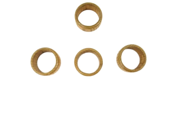 Set of 4 Vintage Wooden Napkin Rings Round Boho Dining Decor 1.5" Diameter