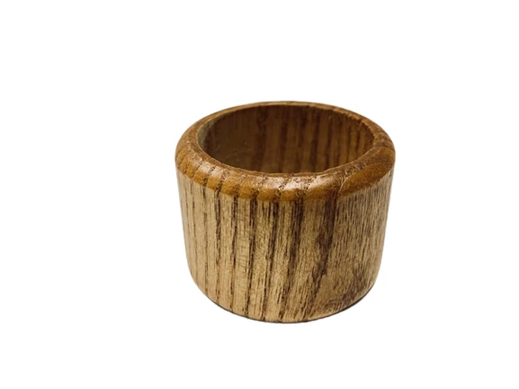 Lot of 4 Vintage Wooden Napkin Rings - Boho Retro Dining Decor