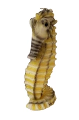 Vintage Hand-Painted Seahorse Candle Yellow Gray Ocean Decor Collectible