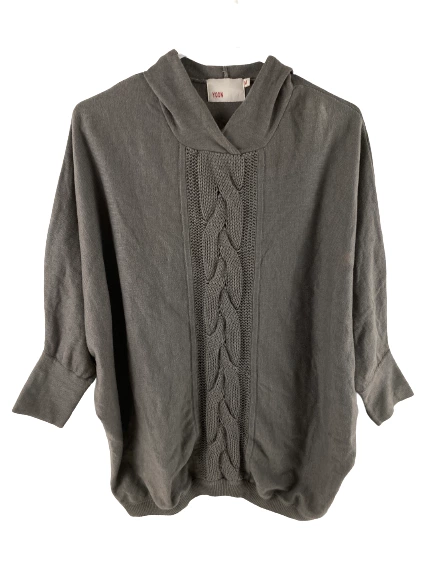 Yoon Women's Gray Cable Knit Hooded Sweater Size M - Good Condition