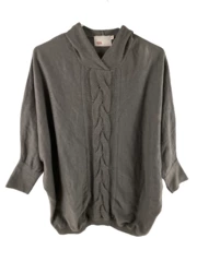 Yoon Women's Gray Cable Knit Hooded Sweater Size M - Good Condition