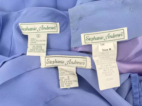 Lot of 3 Stephanie Andrews Purple Bridesmaid Dresses for Fabric Crafts