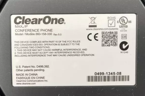 ClearOne Max IP Conference Phone Expansion Kit Model 910158361 - No Cables