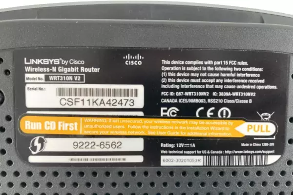 Linksys WRT31ON V2 Wireless-N Gigabit Router - Untested, No Cords, Pre-Owned