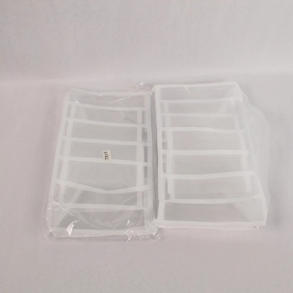 Lot of 2 Mesh Seven Drawer Storage Sorters Organizers Laundry Closet White
