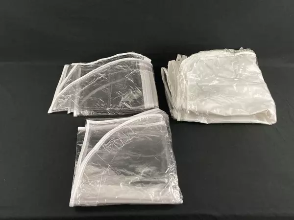 Lot of 3 Clear Garment Suit Bags with White Trim - Travel Clothes Storage