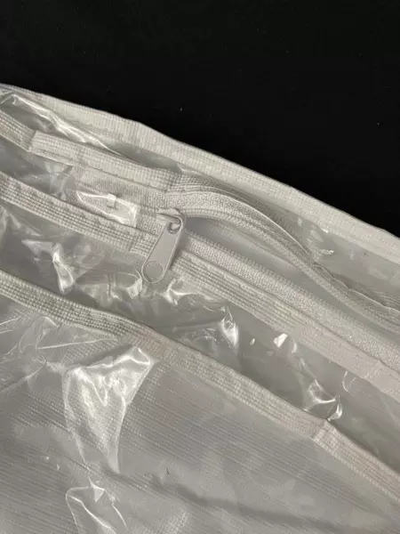 Lot of 3 Clear Garment Suit Bags with White Trim - Travel Clothes Storage