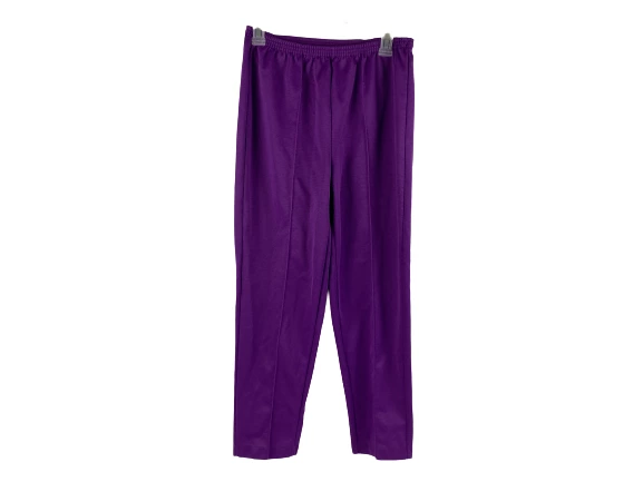 Vintage Roamans Purple Pleated Pants Women's G6 Elastic Waist Good Condition