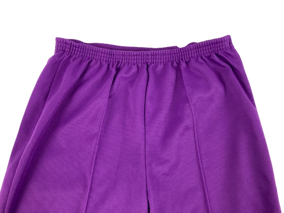 Vintage Roamans Purple Pleated Pants Women's G6 Elastic Waist Good Condition