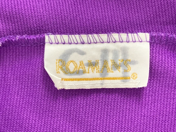 Vintage Roamans Purple Pleated Pants Women's G6 Elastic Waist Good Condition