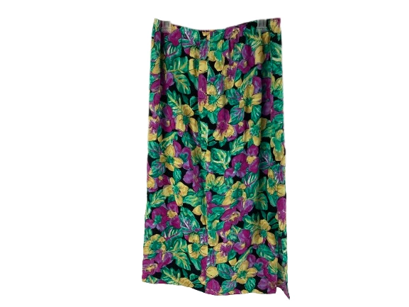 Vintage Floral Watercolor Knee-Length Skirt Women's Small Multicolor