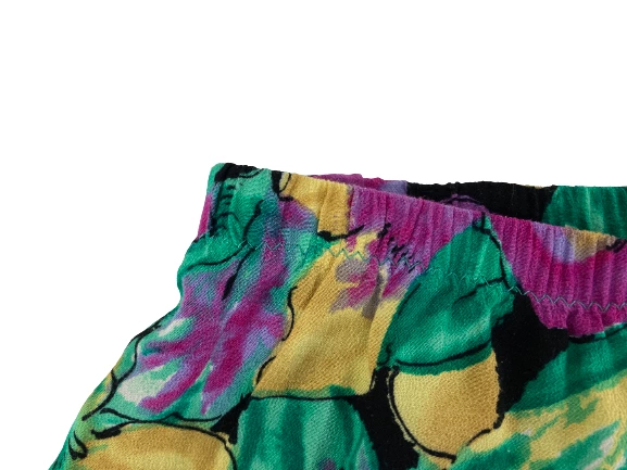 Vintage Floral Watercolor Knee-Length Skirt Women's Small Multicolor