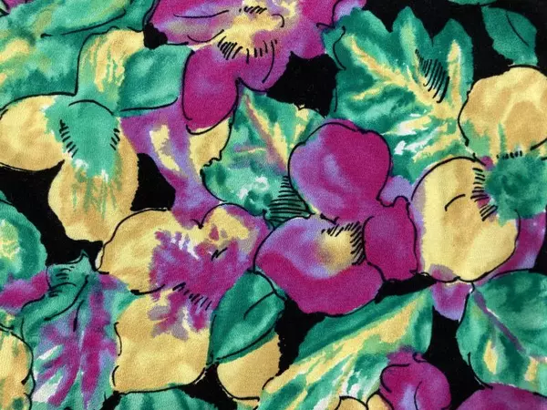 Vintage Floral Watercolor Knee-Length Skirt Women's Small Multicolor