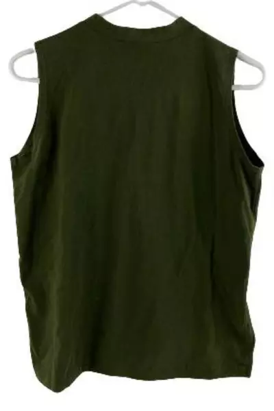 Vintage Hunters Run Olive Green Mock Neck Tank Top Women’s Size M Logo