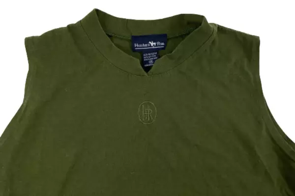 Vintage Hunters Run Olive Green Mock Neck Tank Top Women’s Size M Logo