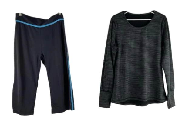 Lot of Women's Everlast Activewear Size L Pants & Gray Top, Pre-Owned