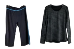 Lot of Women's Everlast Activewear Size L Pants & Gray Top, Pre-Owned