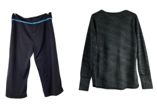 Lot of Women's Everlast Activewear Size L Pants & Gray Top, Pre-Owned