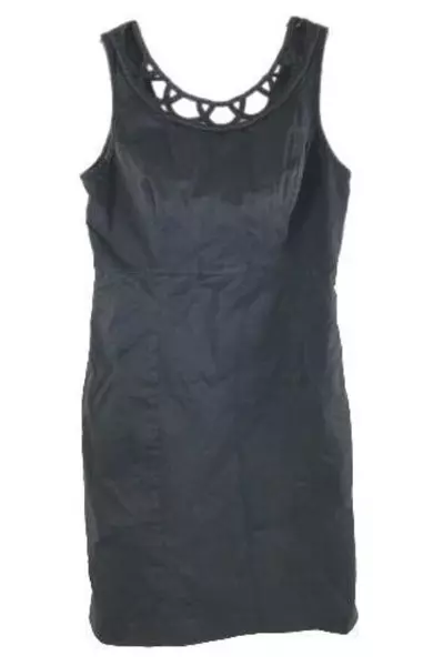 Merona Black Bodycon Dress Size 10 Sleeveless Back Zip Women's Fashion Elegant