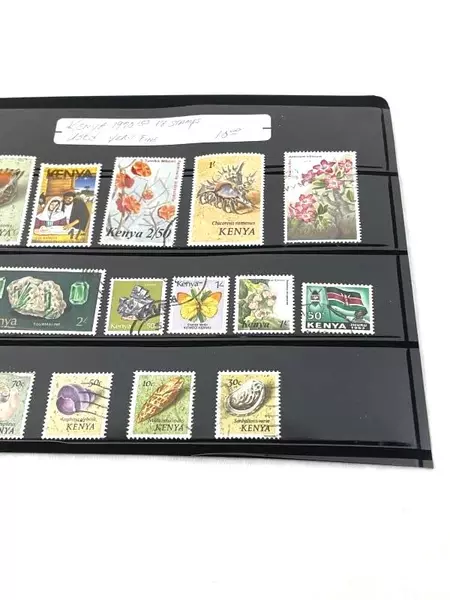 Lot of 18 Used 1970s Kenya Stamps - Flowers, Shells, Butterflies, Very Fine
