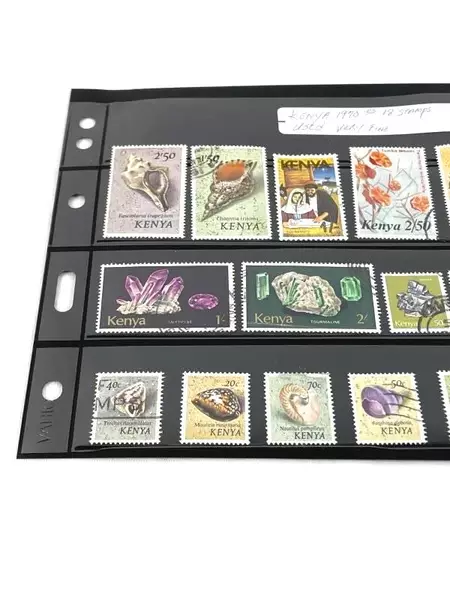 Lot of 18 Used 1970s Kenya Stamps - Flowers, Shells, Butterflies, Very Fine