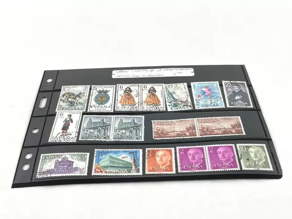 Lot of 18 Used Spain Stamps 1950s-70s Fine to VF Wolf & Crest Designs